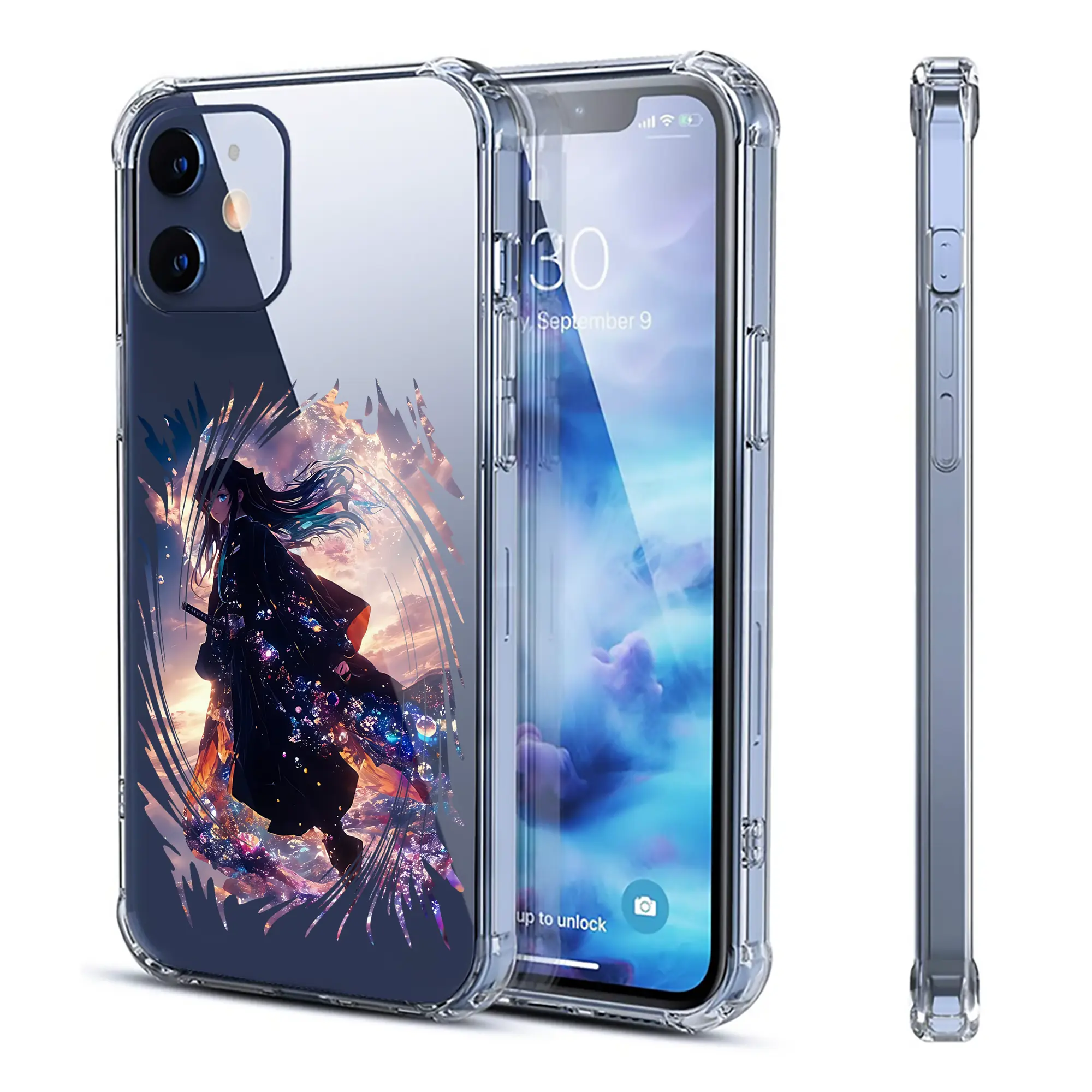 鬼滅の刃 グッズ,時透 無一郎 - IPhone 12シリーズ対応 ・ 透明スマホケース ・ クリアソフトケース ・ TPU素材 ・ 耐衝撃 ・ 高密着 ・ 防汚 防指紋 ・ 簡単着脱